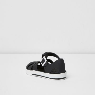 Mini boys black contrast jelly sandals